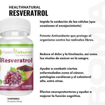 RESVERATROL HEALTHNATURAL 500MG