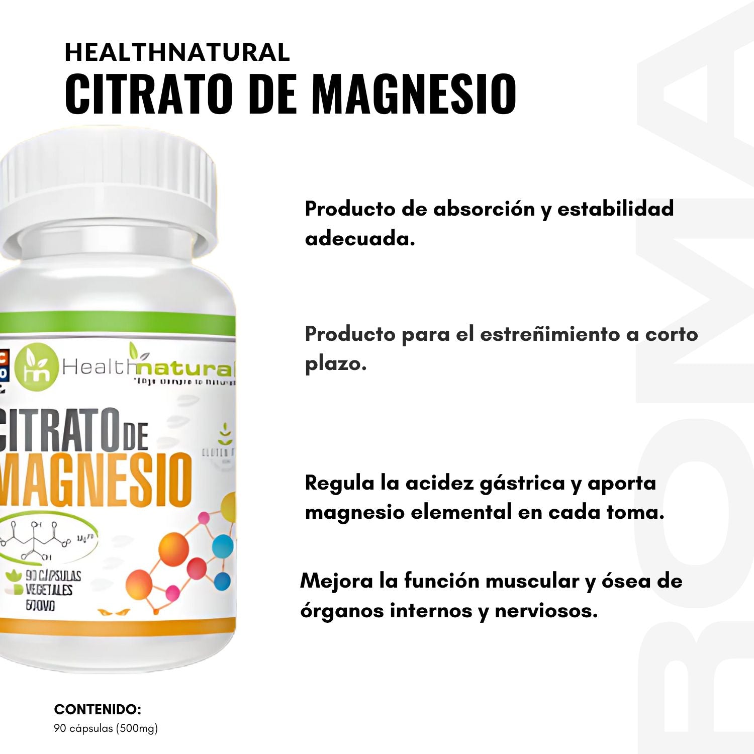 CITRATO DE MAGNESIO HEALTHNATURAL 500MG
