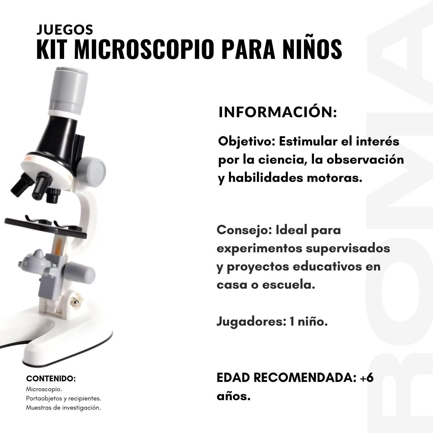 KIT MICROSCOPIO PARA NIÑOS