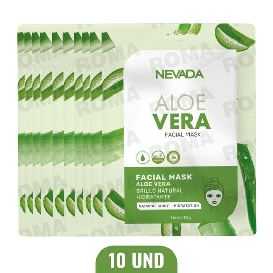 MASCARILLA FACIAL DE ALOE VERA 10UND NEVADA