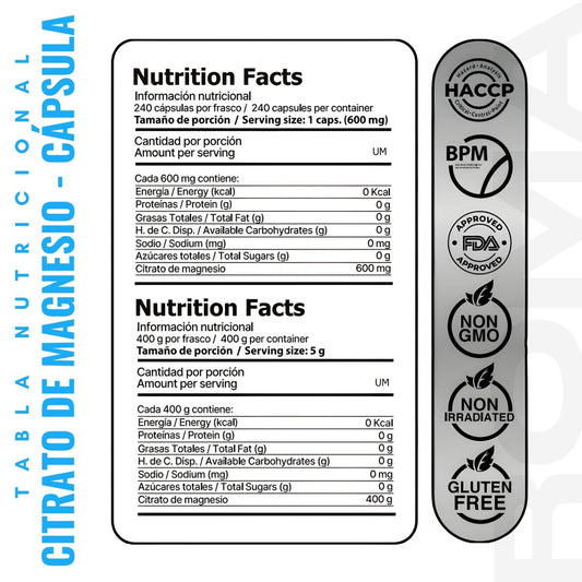 CITRATO DE MAGNESIO 200G EN POLVO EDENIS HEALTH