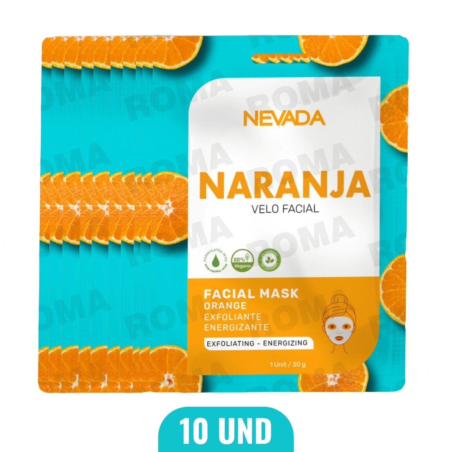 MASCARILLA FACIAL DE NARANJA 10UND NEVADA