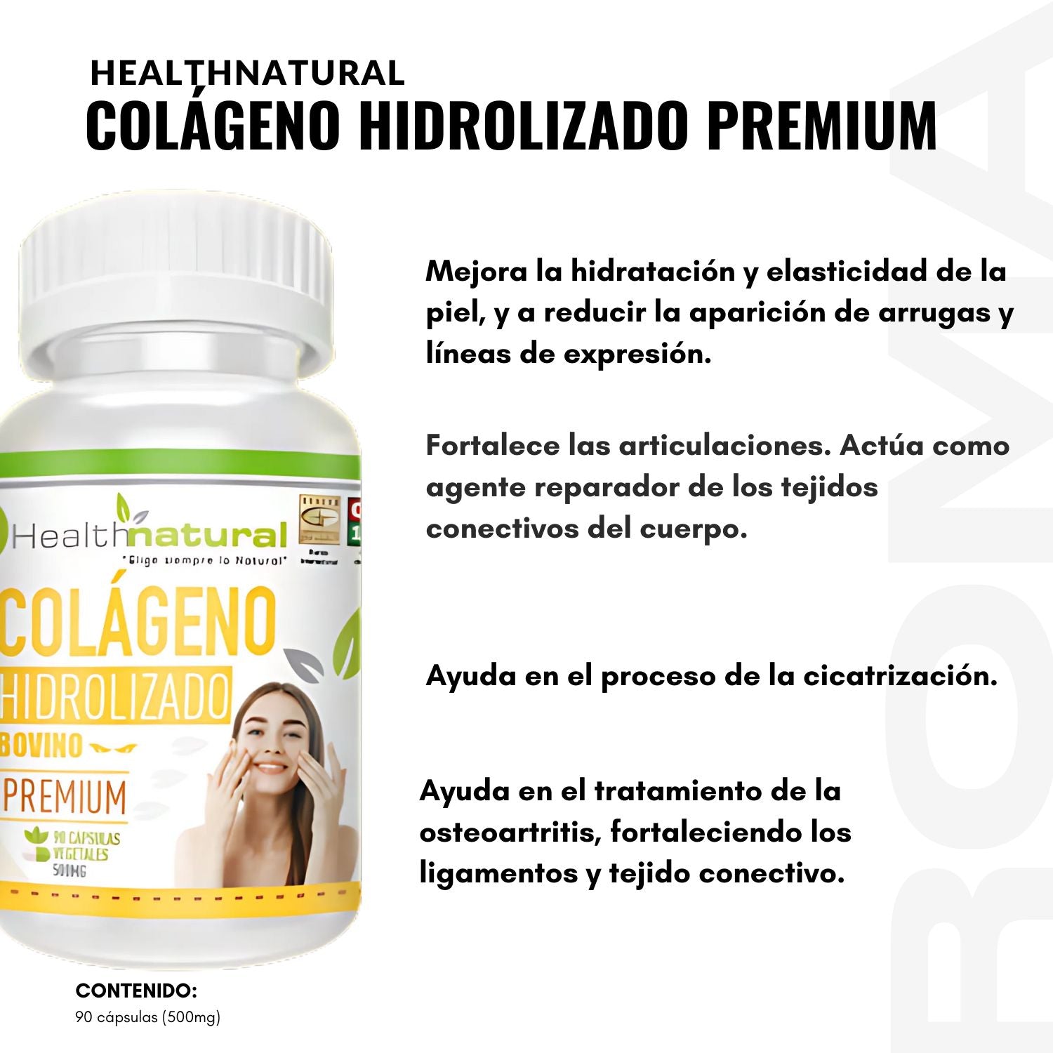 COLÁGENO HIDROLIZADO HEALTHNATURAL 500MG