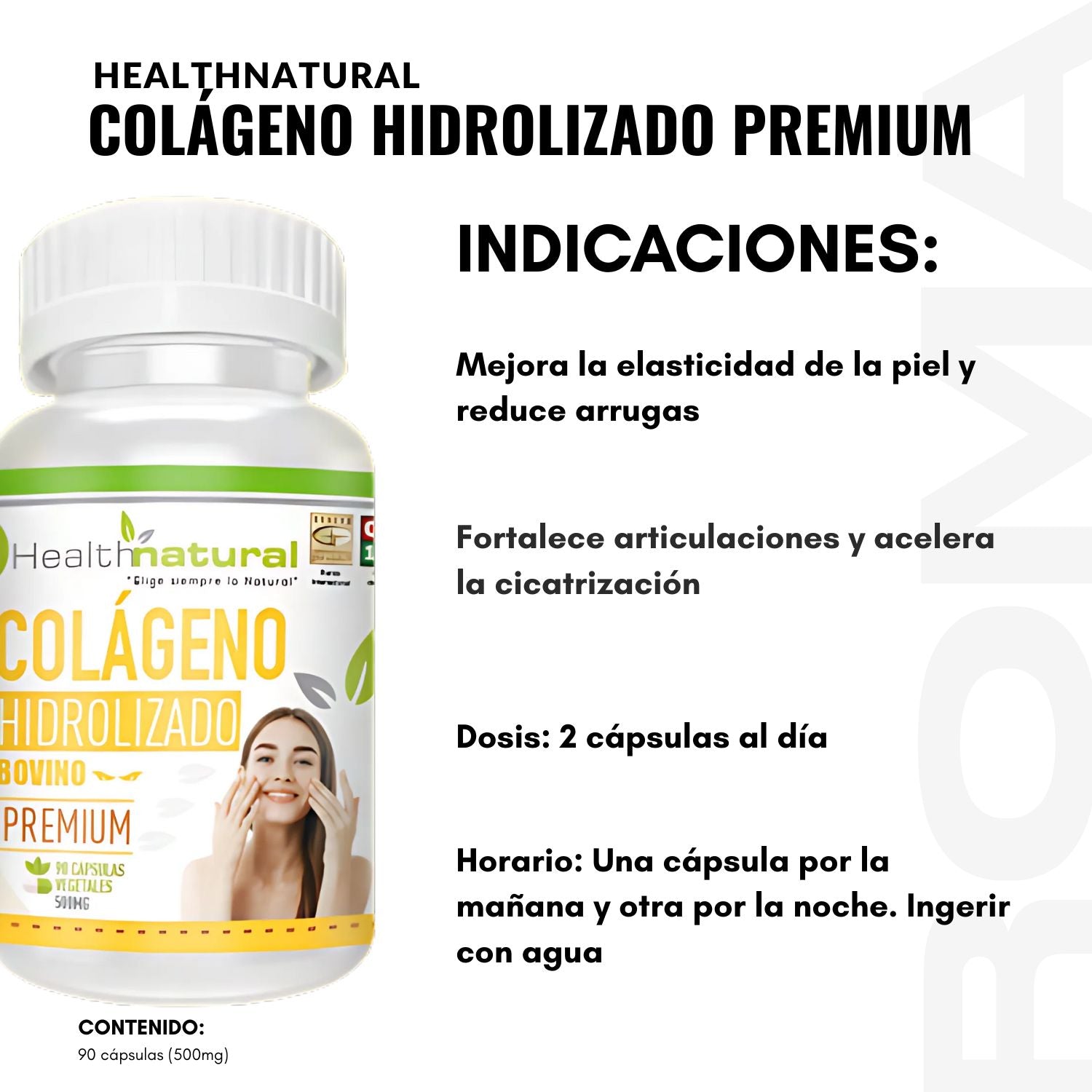COLÁGENO HIDROLIZADO HEALTHNATURAL 500MG