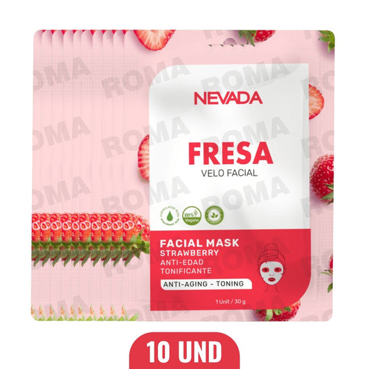 MASCARILLA FACIAL DE FRESA 10UND NEVADA