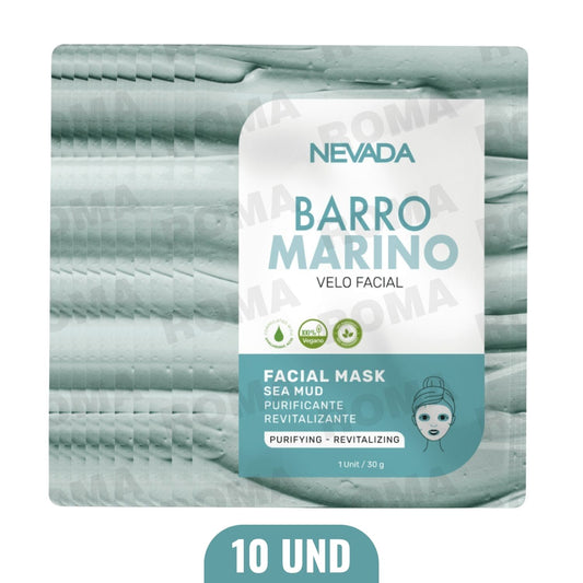 MASCARILLA FACIAL DE BARRO MARINO 10UND NEVADA