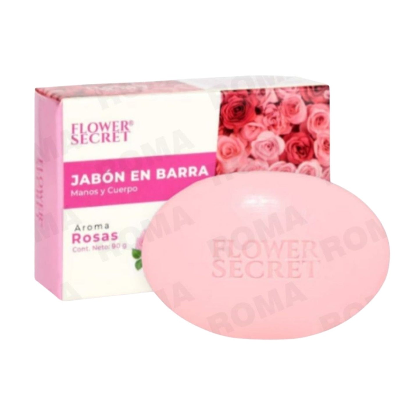 JABÓN EN BARRA AROMA A ROSAS 90G FLOWER SECRECT