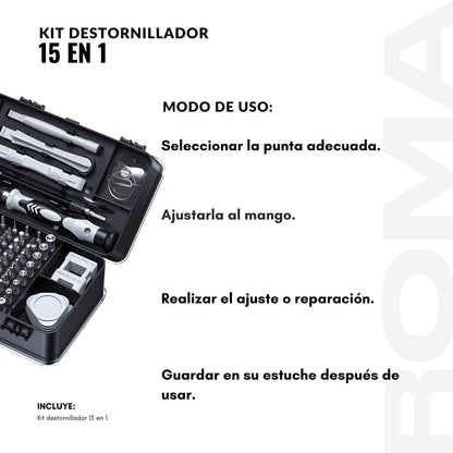KIT DESTORNILLADOR 15 EN 1