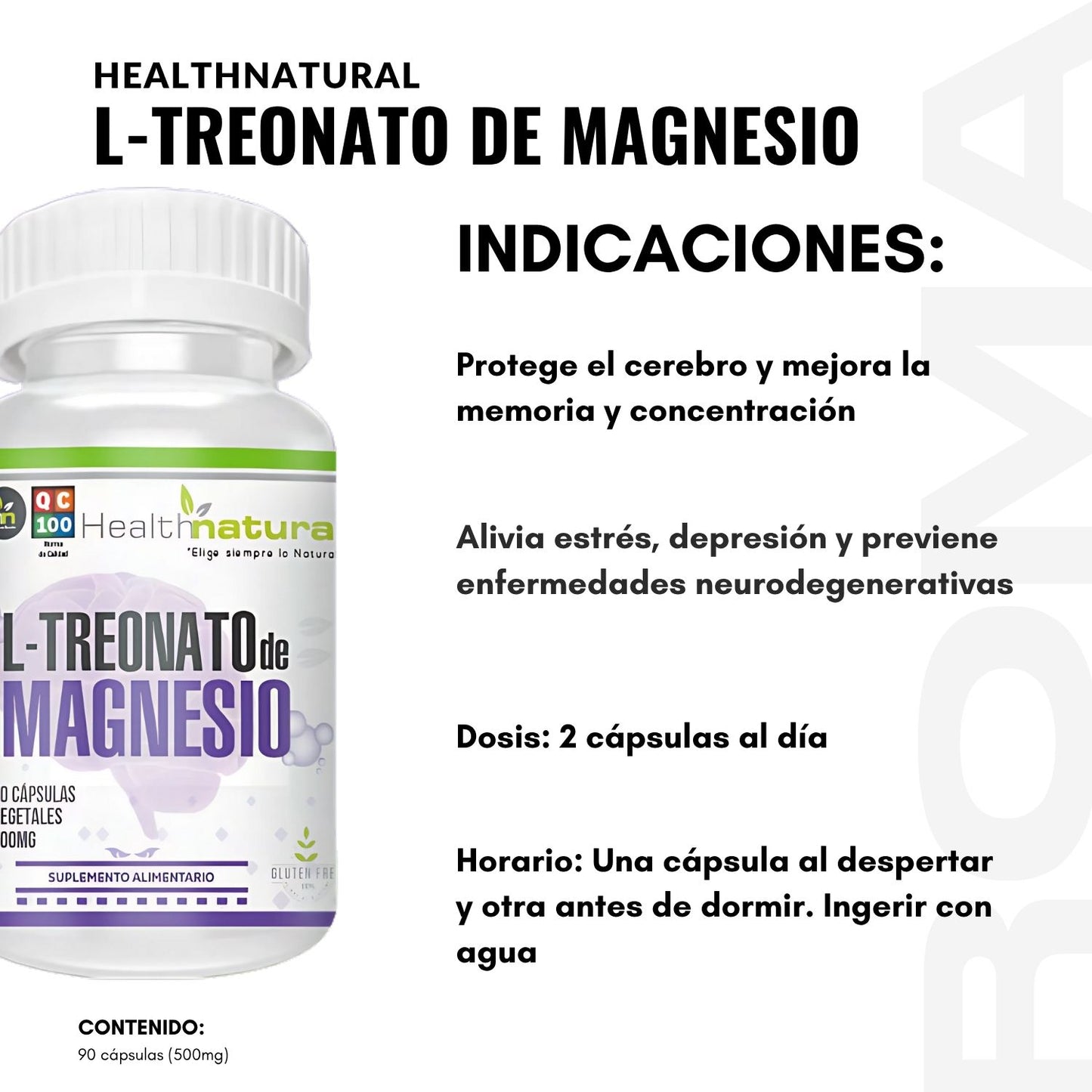 L-TREONATO DE MAGNESIO HEALTHNATURAL 500MG