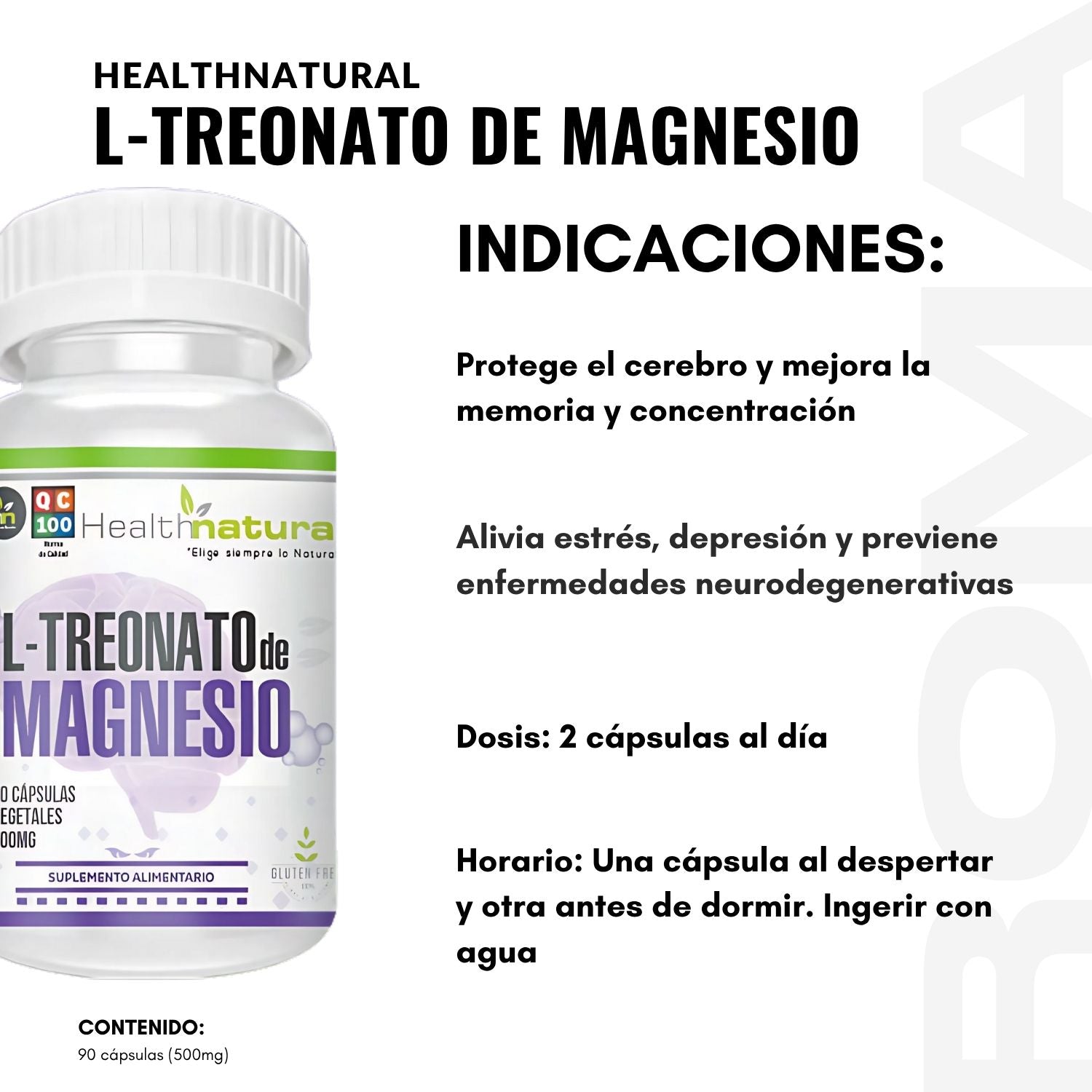 L-TREONATO DE MAGNESIO HEALTHNATURAL 500MG