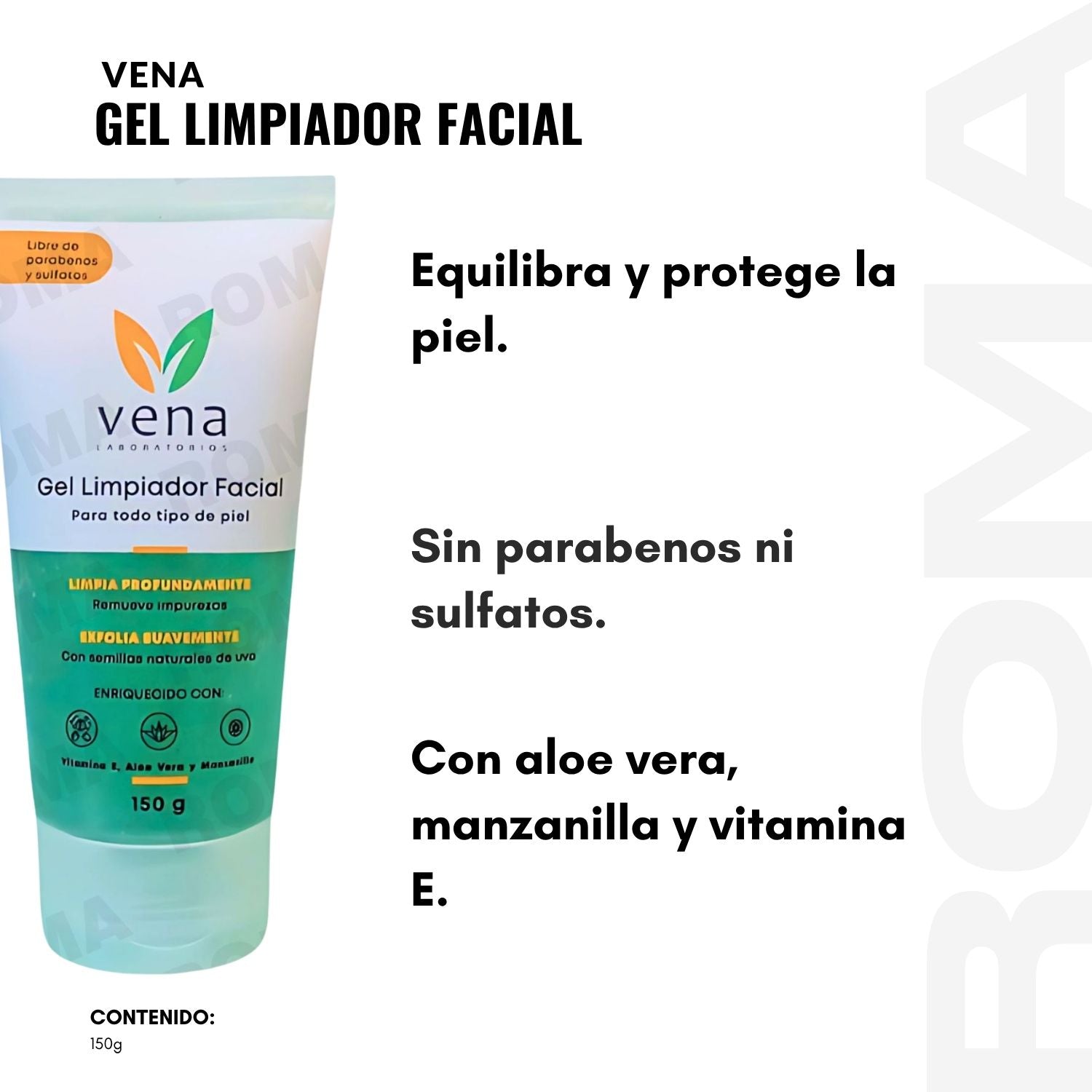 GEL LIMPIADOR FACIAL VENA 150G