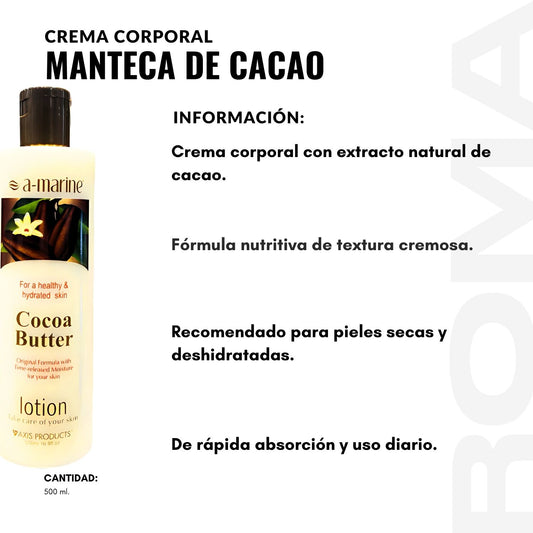 CREMA CORPORAL MANTECA DE CACAO 500ML
