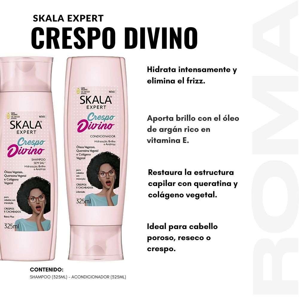 SHAMPOO + ACONDICIONADOR CRESPO DIVINO SKALA EXPERT 325ML