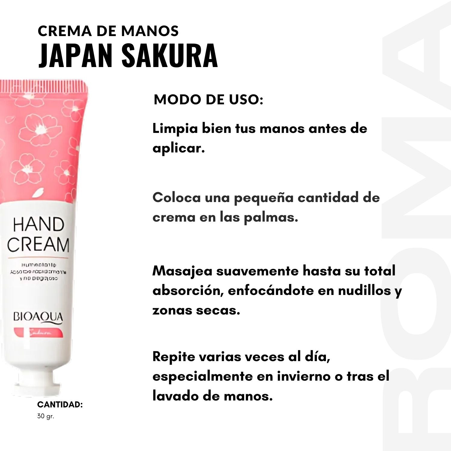 CREMA DE MANOS JAPAN SAKURA 30G BIOAQUA