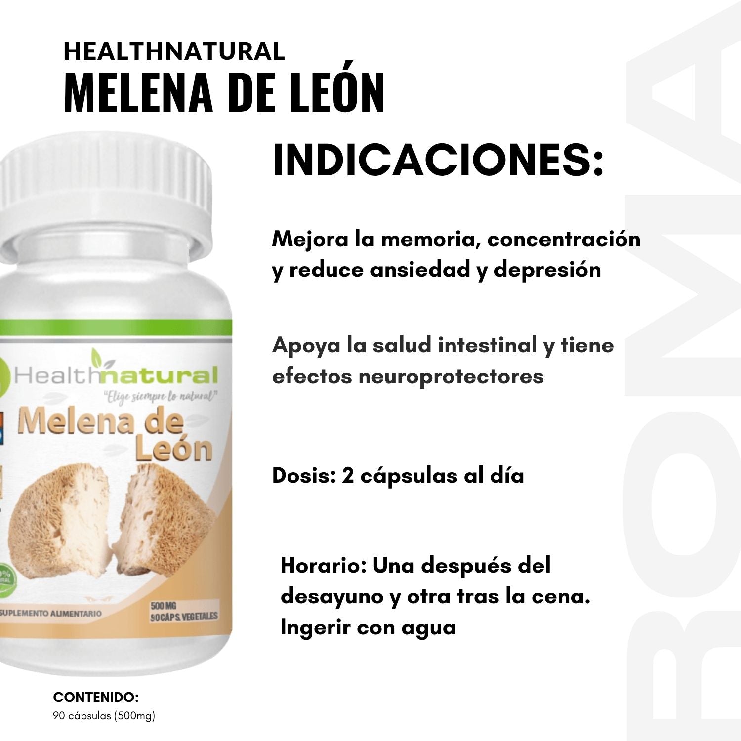 MELENA DE LEÓN HEALTHNATURAL 500MG