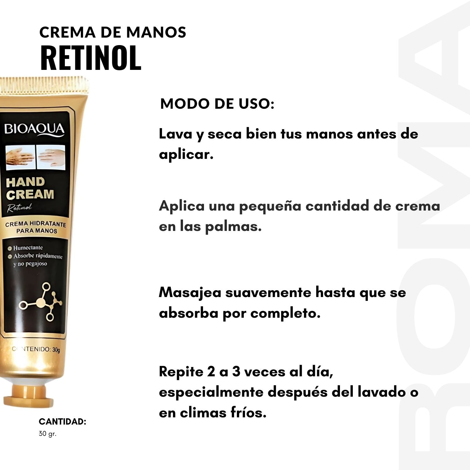 CREMA DE MANOS RETINOL 30G BIOAQUA