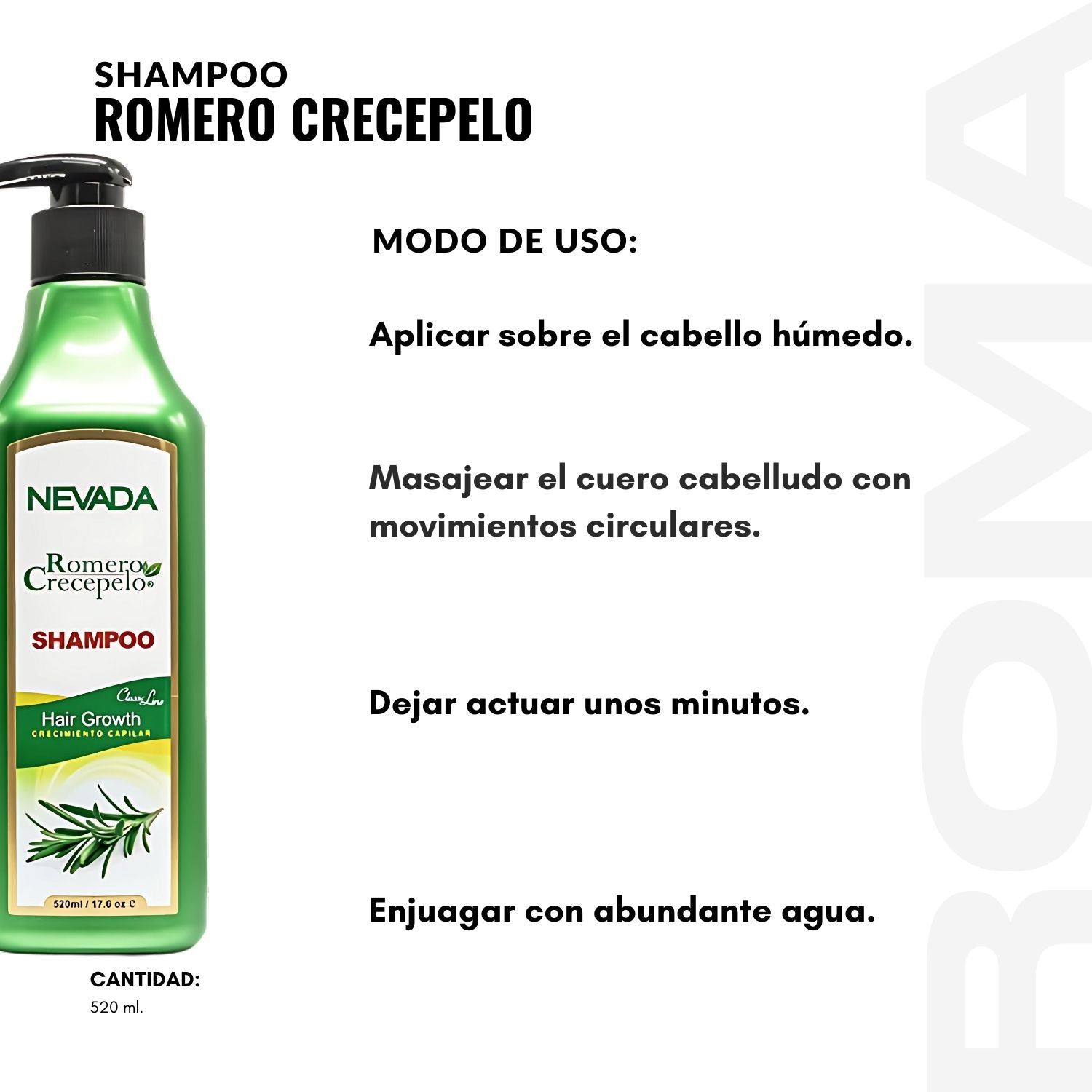 SHAMPOO ROMERO CRECEPELO 520ML