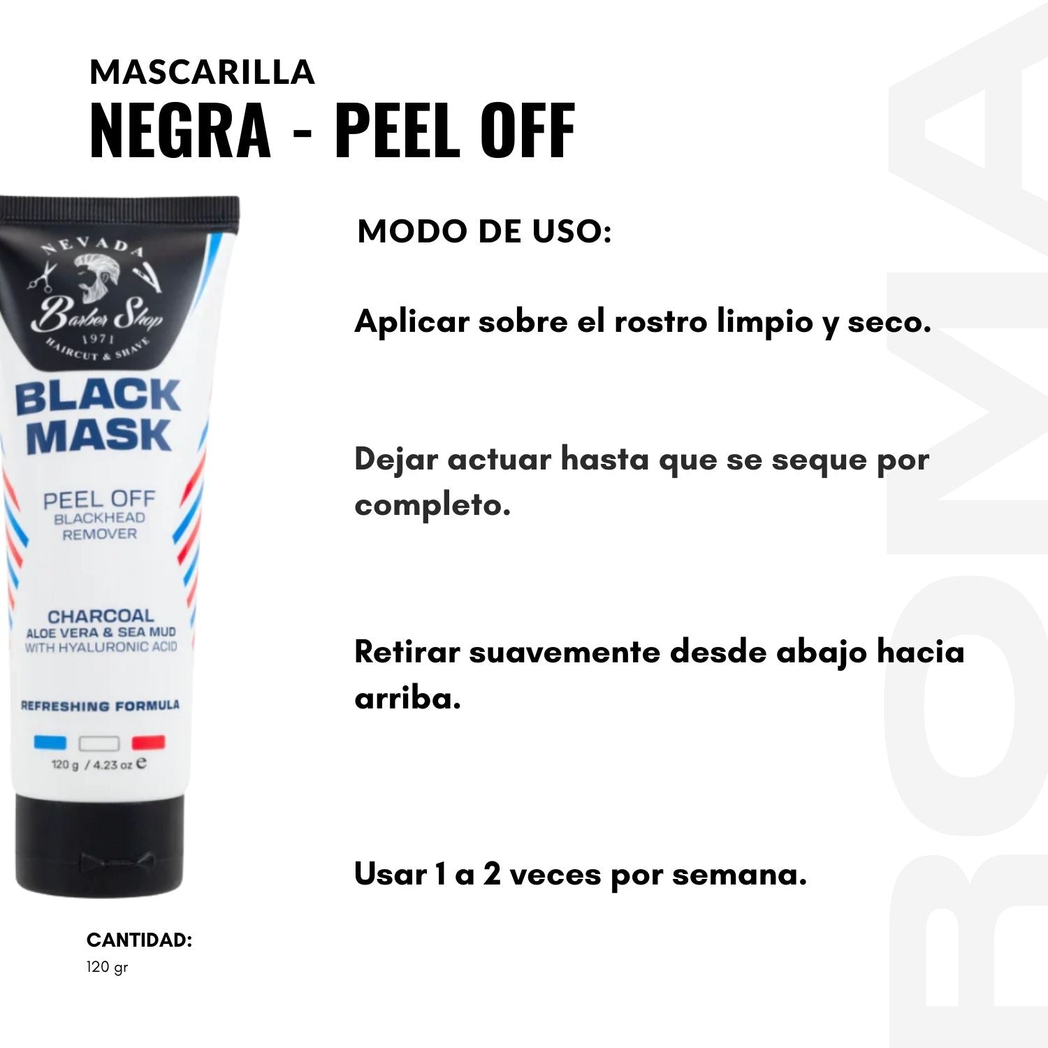 MASCARILLA NEGRA – PEEL OFF 120G NEVADA