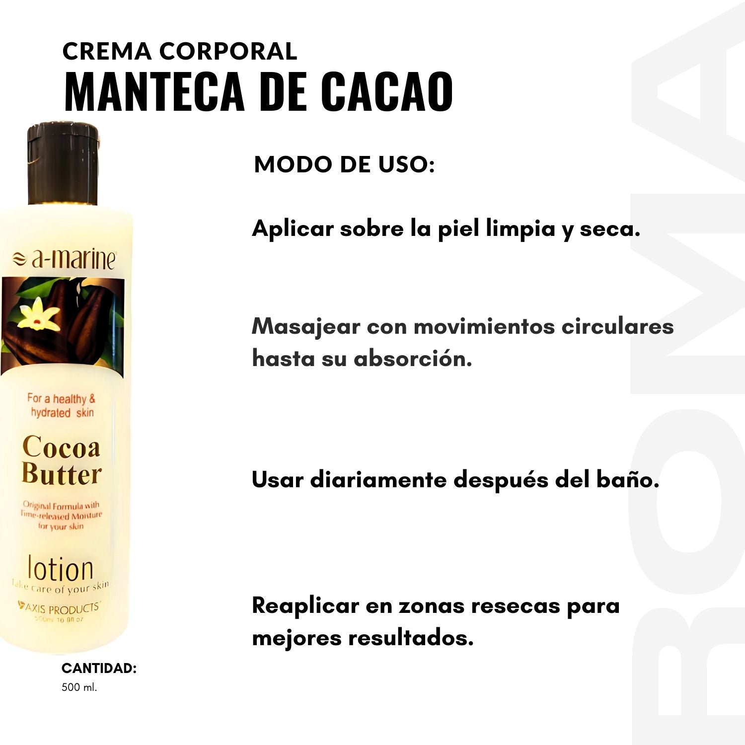 CREMA CORPORAL MANTECA DE CACAO 500ML