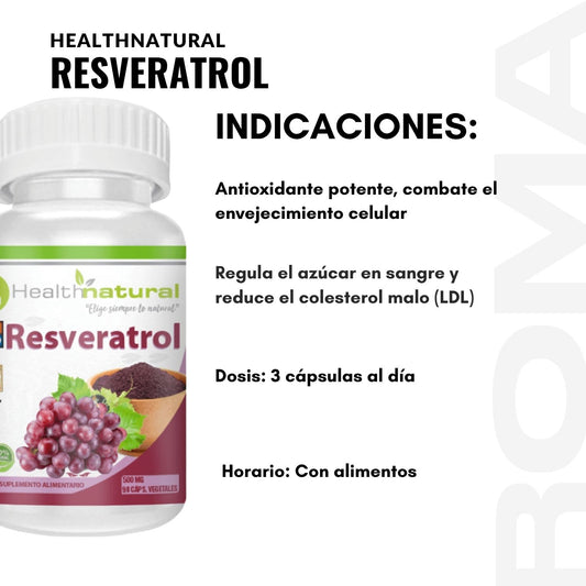 RESVERATROL HEALTHNATURAL 500MG