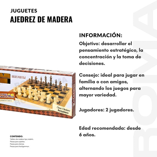 AJEDREZ DE MADERA