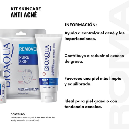 KIT SKINCARE ANTI ACNÉ 4 PZS BIOAQUA