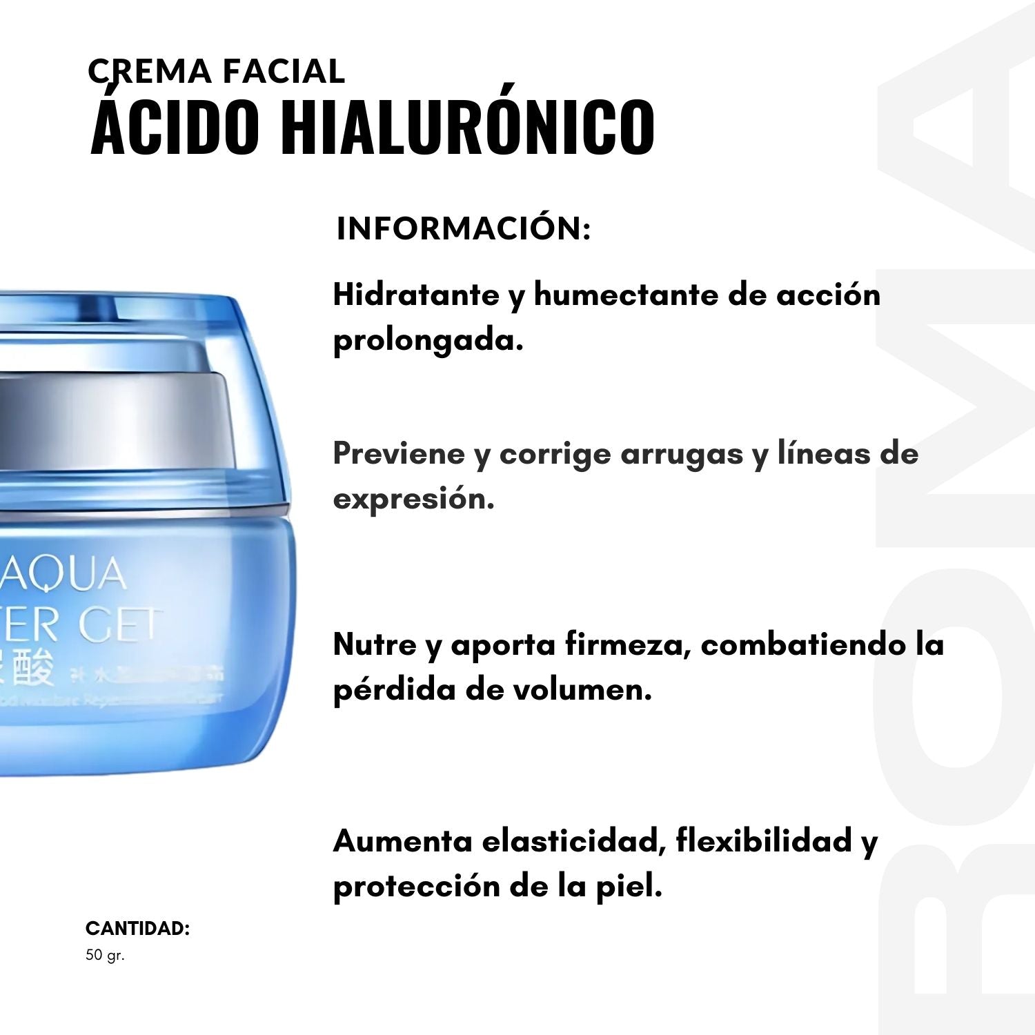 CREMA FACIAL ÁCIDO HIALURÓNICO 50G BIOAQUA