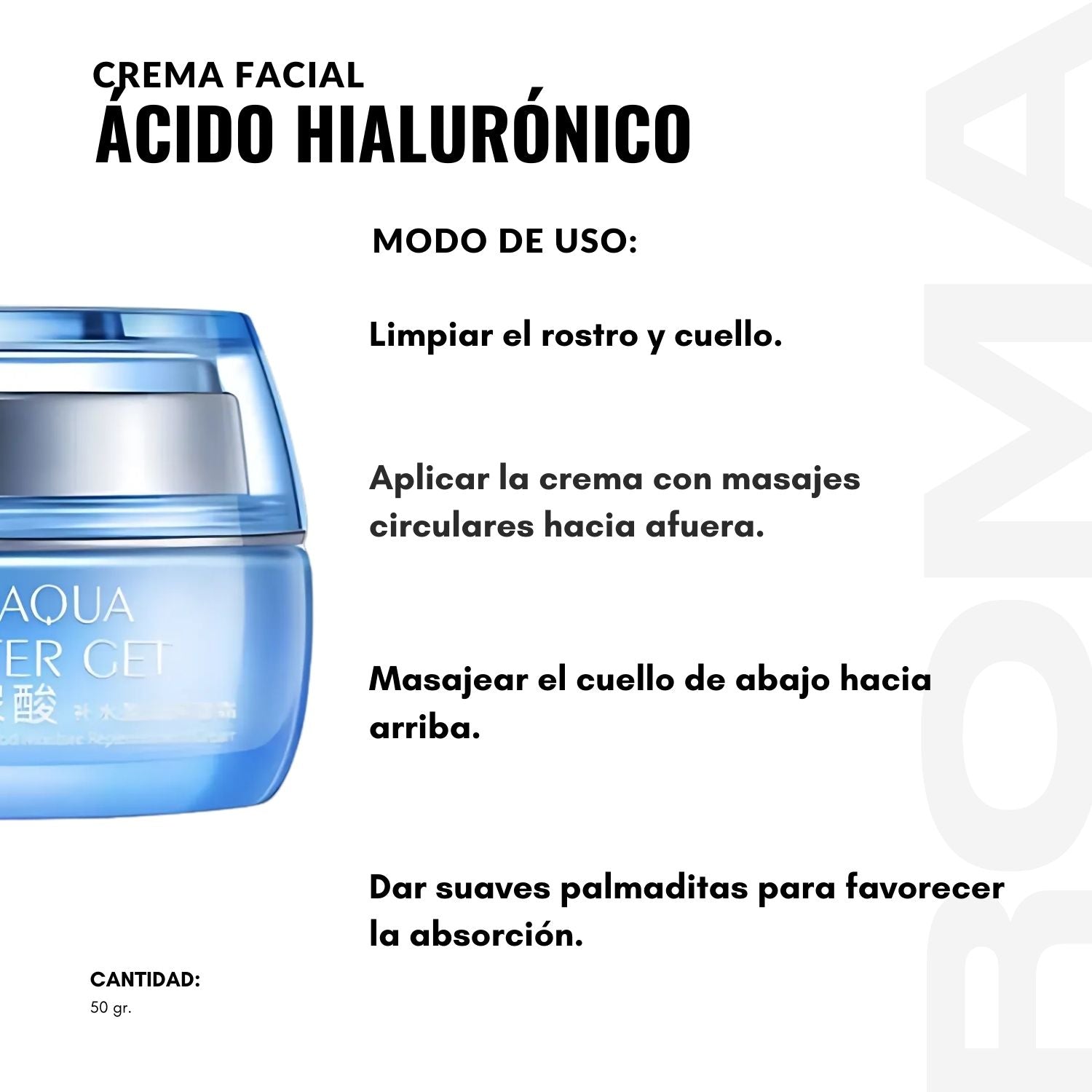 CREMA FACIAL ÁCIDO HIALURÓNICO 50G BIOAQUA
