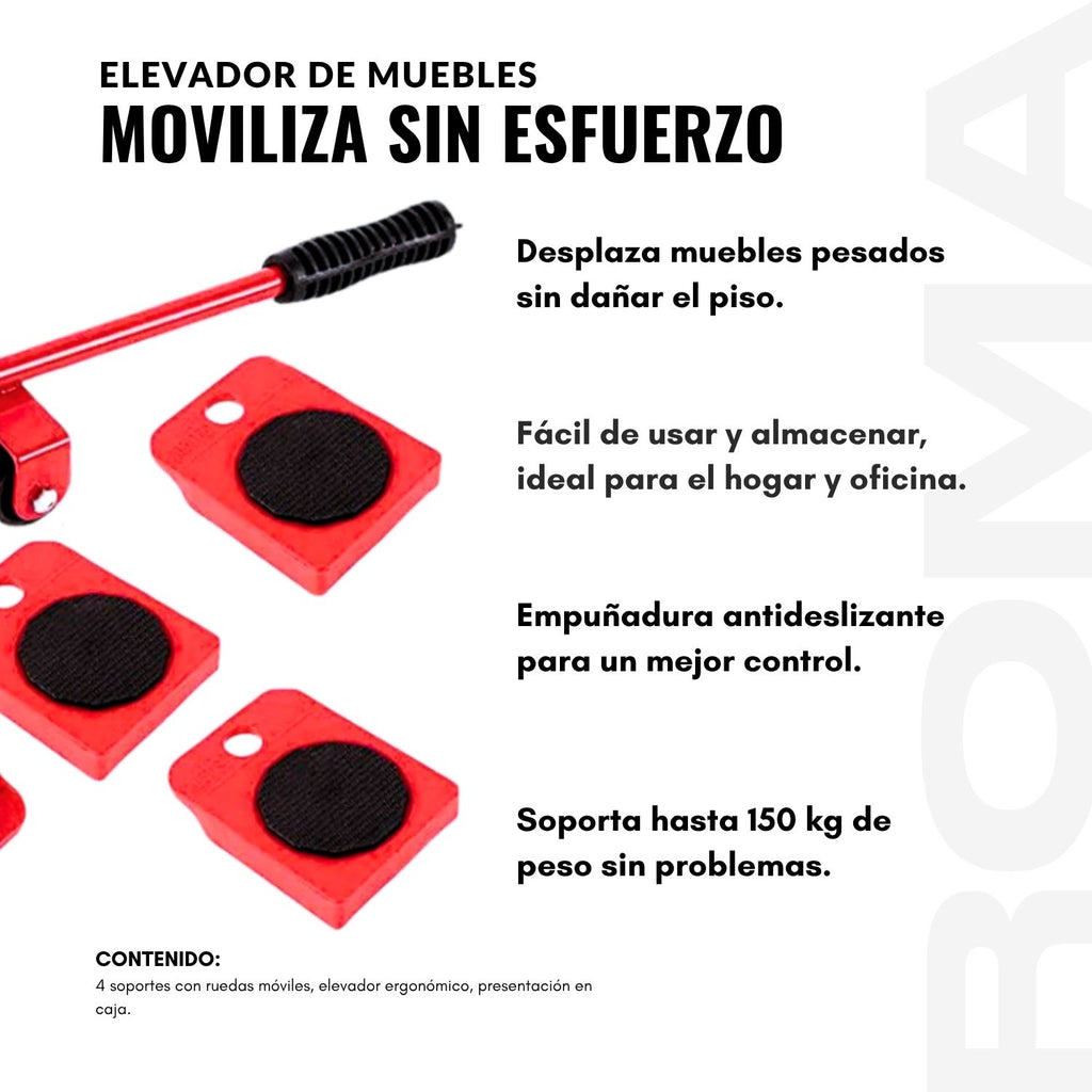 ELEVADOR DE MUEBLES MOVILIZA SIN ESFUERZO