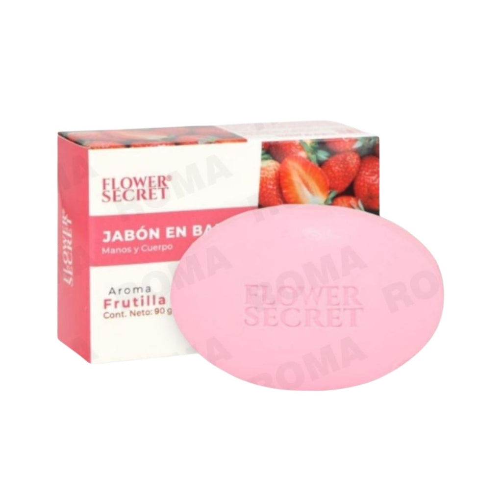 JABÓN EN BARRA AROMA FRUTILLA 90G FLOWER SECRET