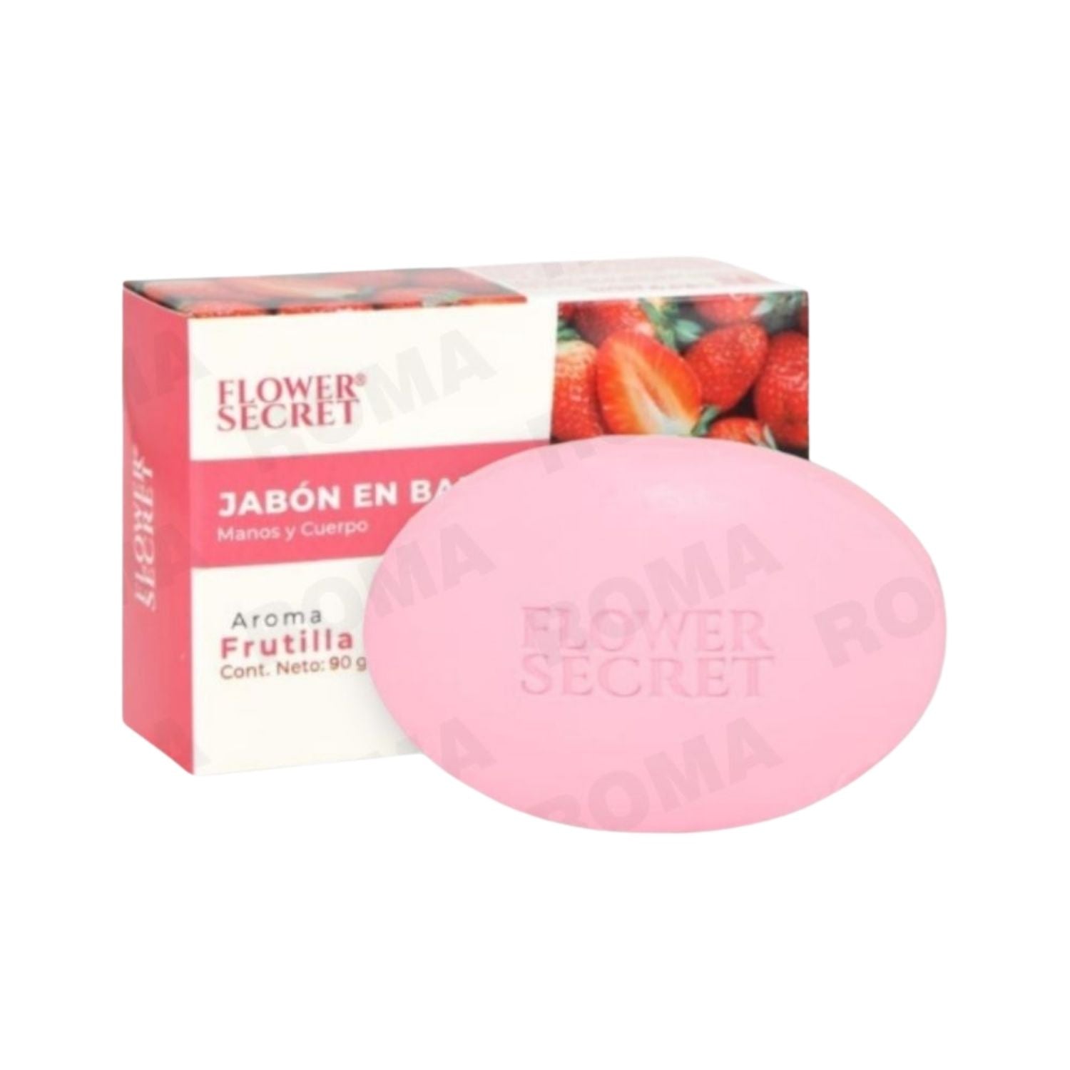 JABÓN EN BARRA AROMA FRUTILLA 90G FLOWER SECRET