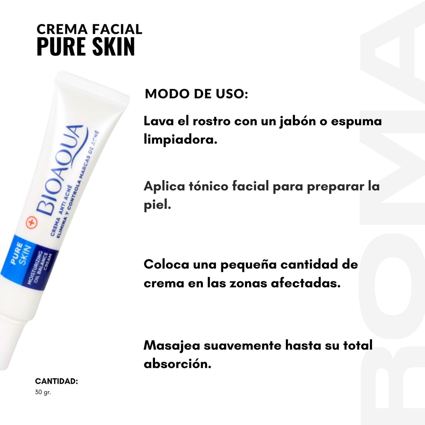 CREMA ANTI ACNÉ BIOAQUA 30G BIOAQUA