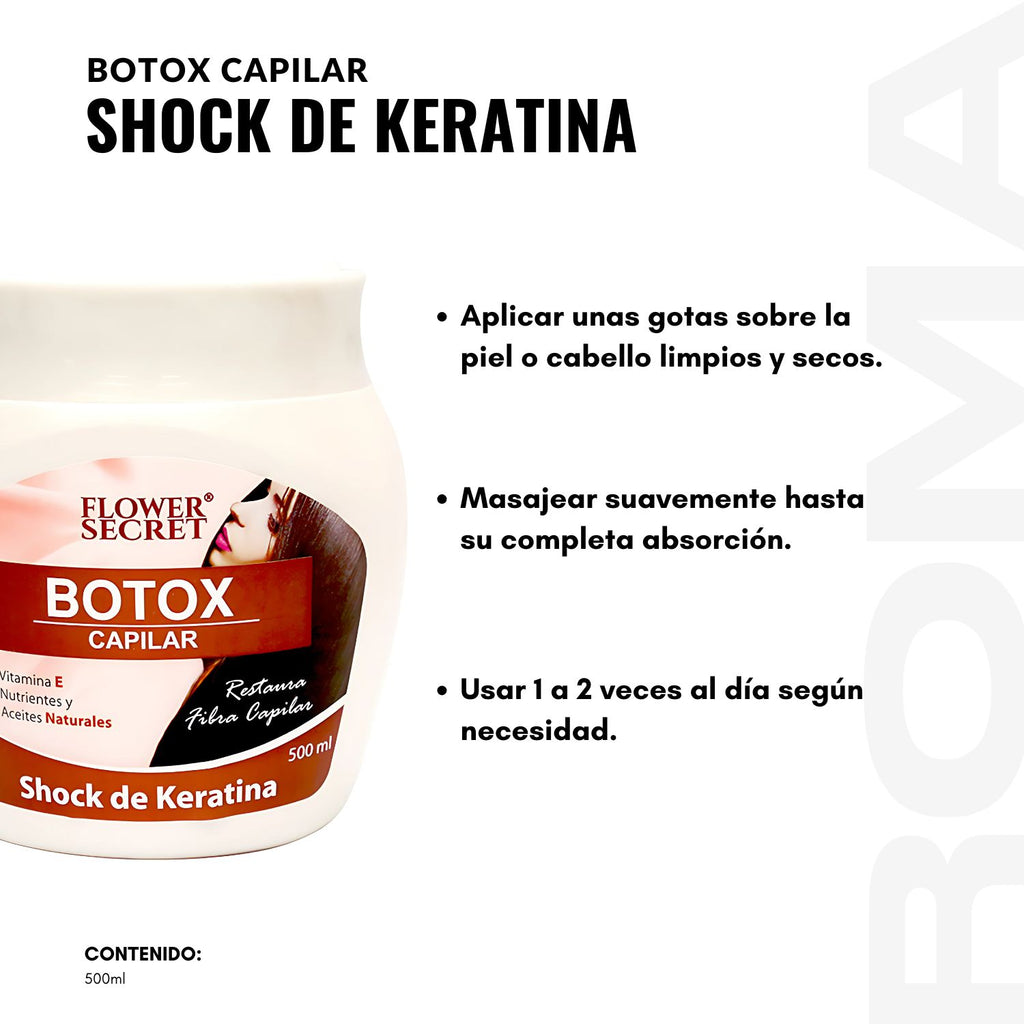 BOTOX CAPILAR SHOCK DE KERATINA FLOWER SECRET 500ML
