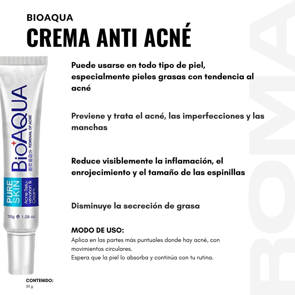 CREMA ANTI ACNÉ BIOAQUA 30G