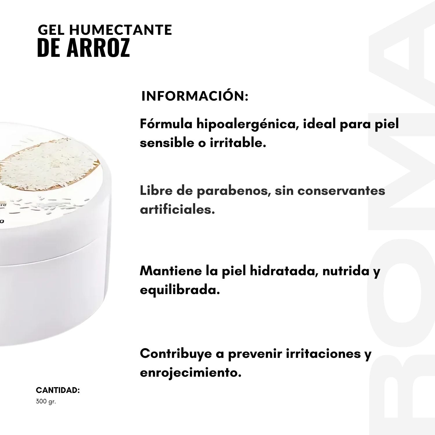 GEL HUMECTANTE DE ARROZ 300G BIOAQUA