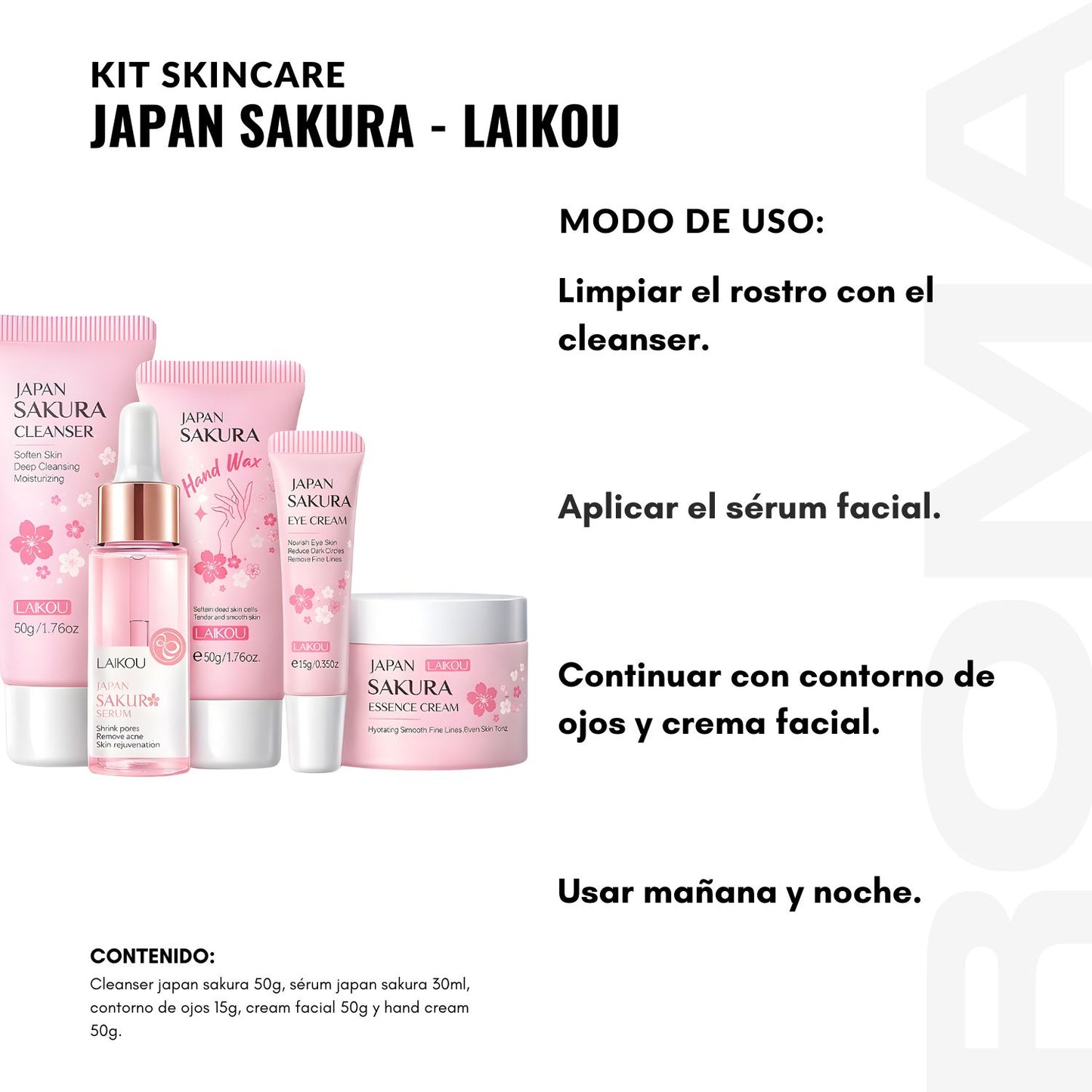 KIT SKINCARE JAPAN SAKURA 5 PZS LAIKOU