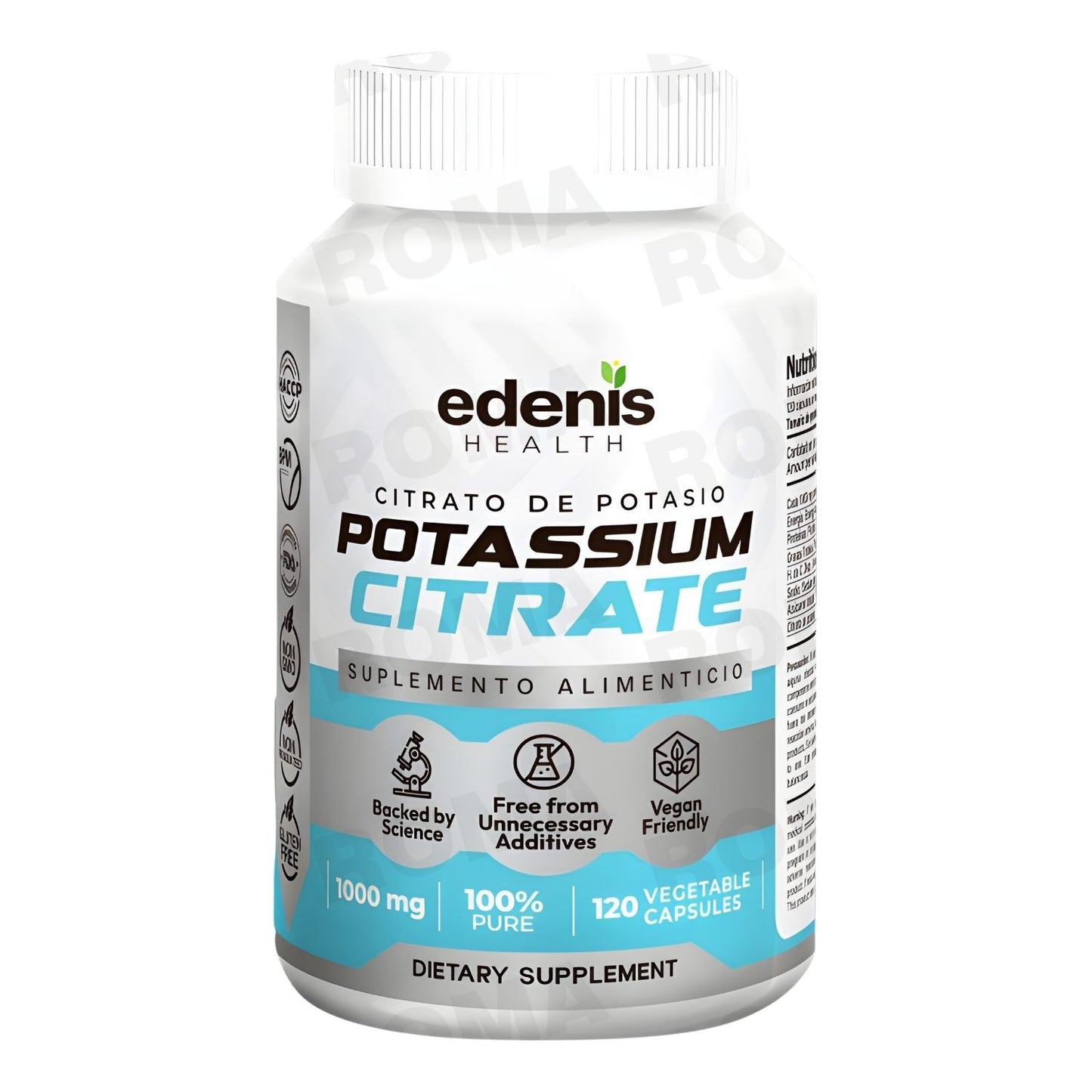 CITRATO DE POTASIO 120 CÁPSULAS EDENIS HEALTH