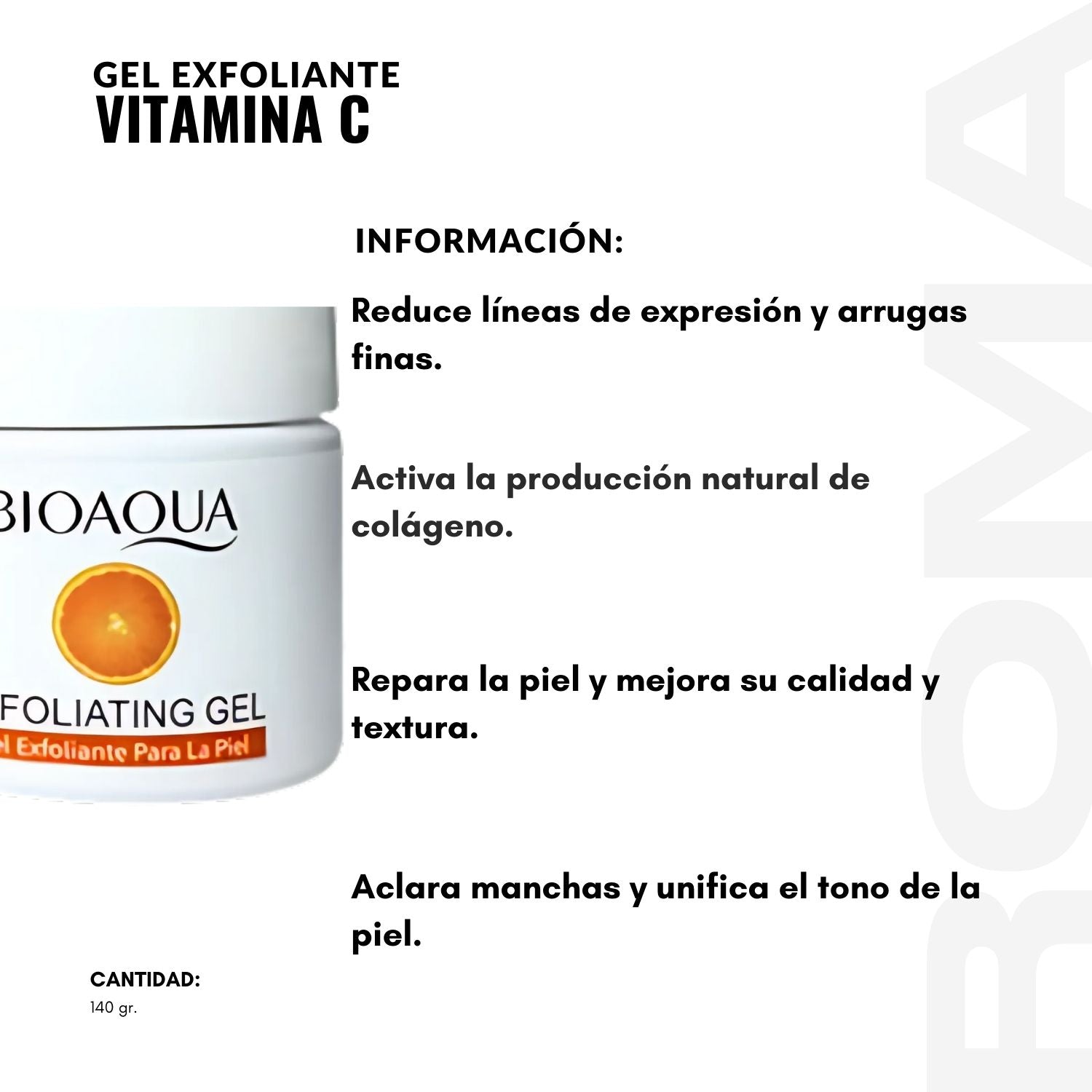 GEL EXFOLIANTE VITAMINA C 140G BIOAQUA