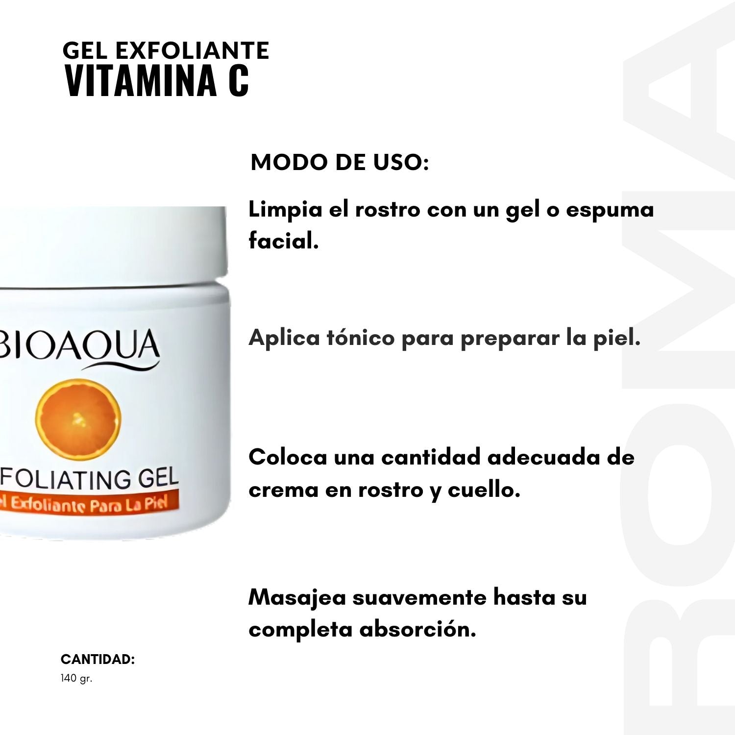 GEL EXFOLIANTE VITAMINA C 140G BIOAQUA