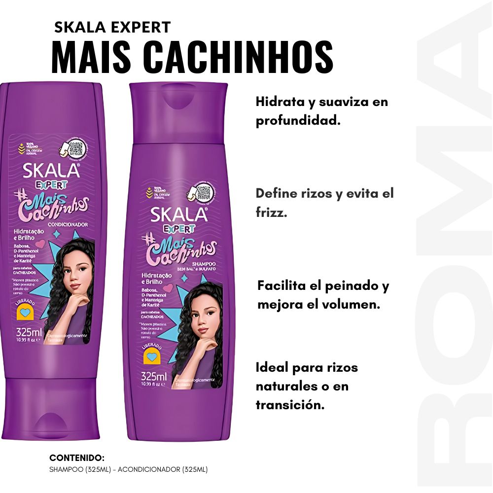 SHAMPOO + ACONDICIONADOR MAIS CACHINHOS KALA EXPERT 325ML