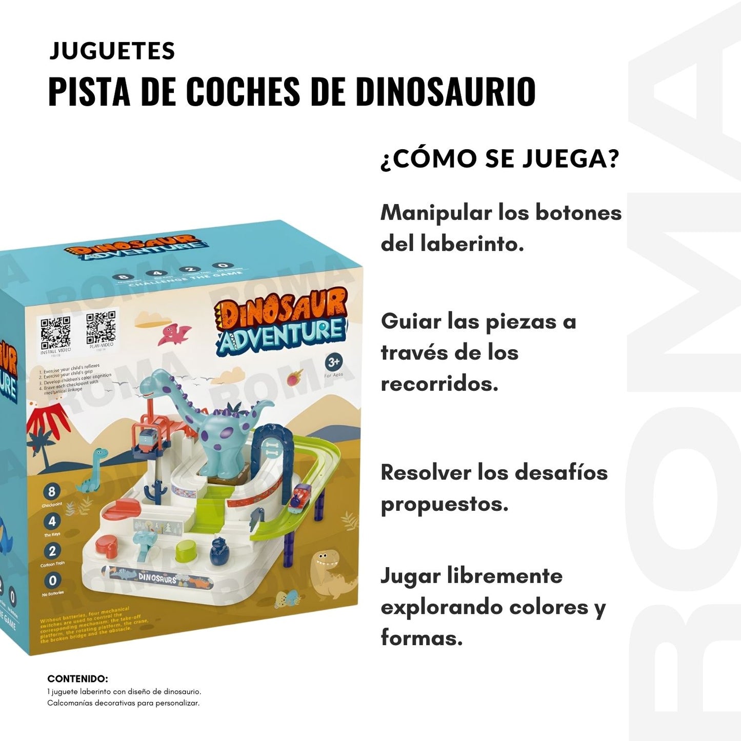PISTA DE COCHES DE DINOSAURIO