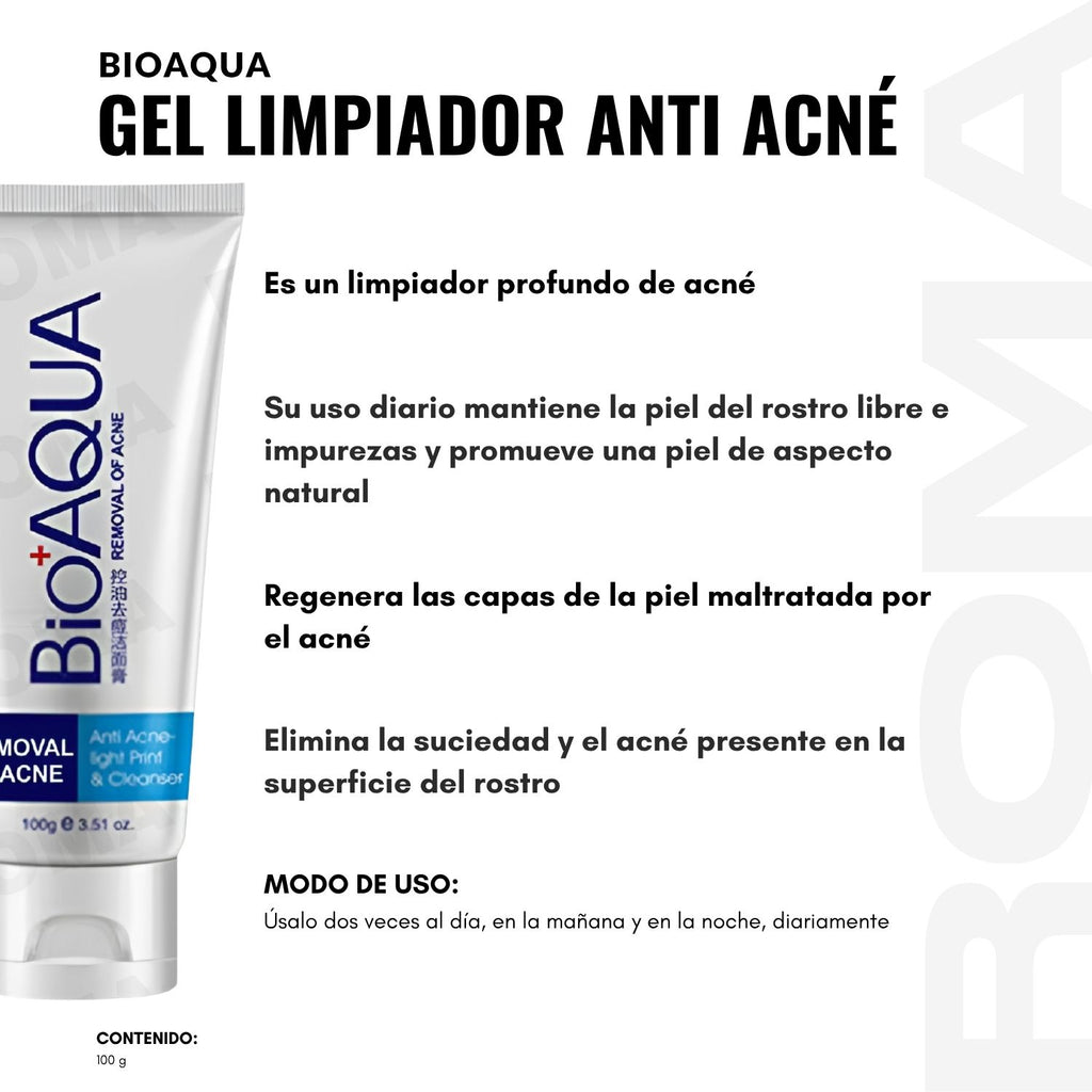 GEL LIMPIADOR ANTI ACNÉ BIOAQUA 100G