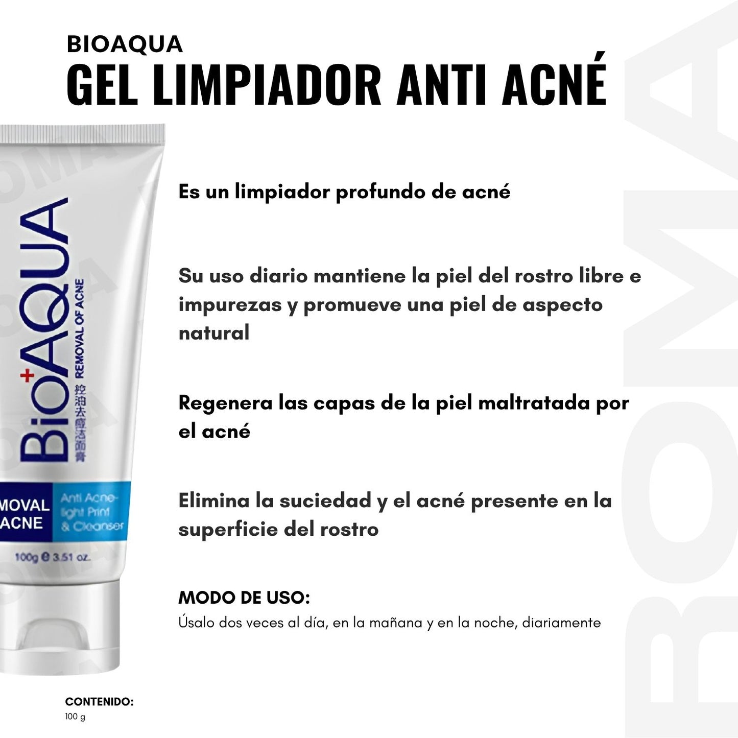 GEL LIMPIADOR ANTI ACNÉ BIOAQUA 100G