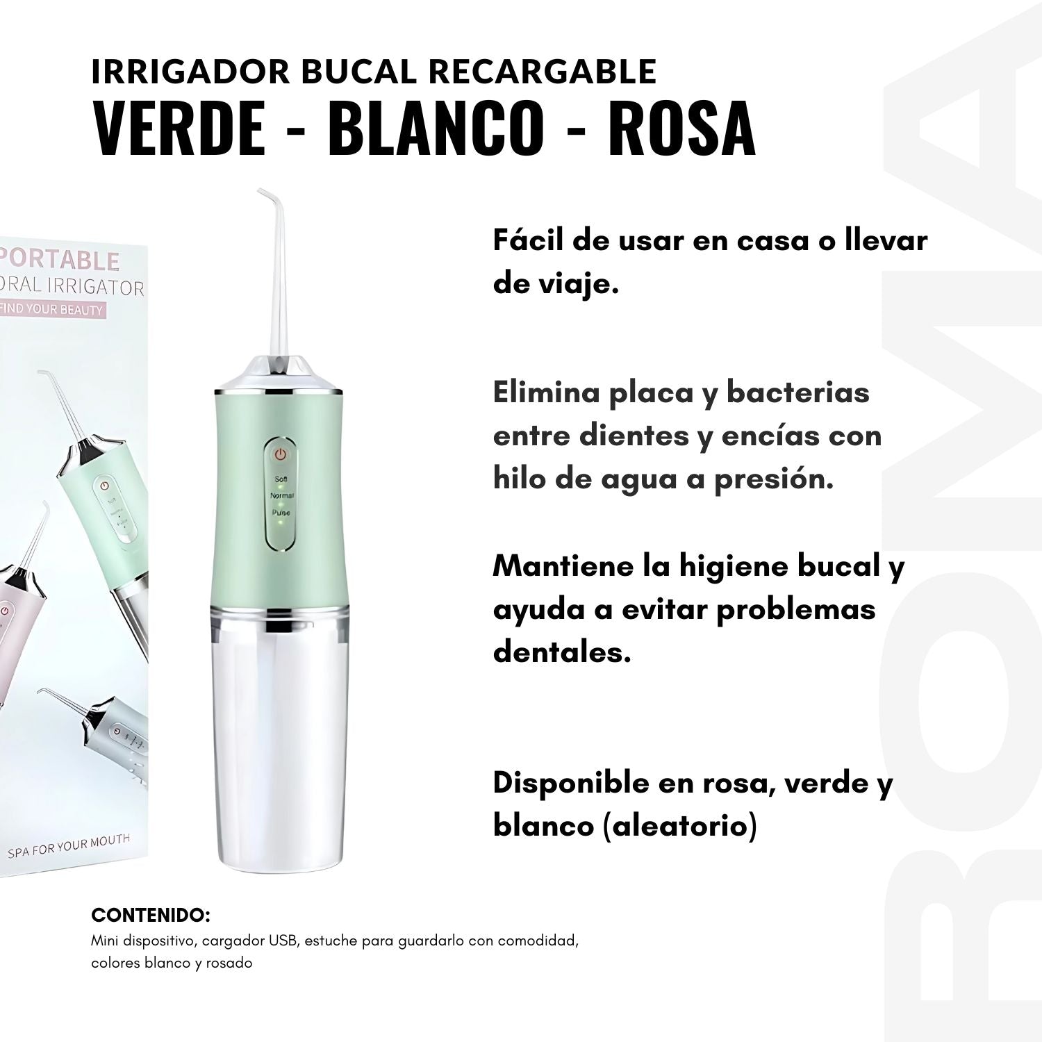 IRRIGADOR BUCAL RECARGABLE