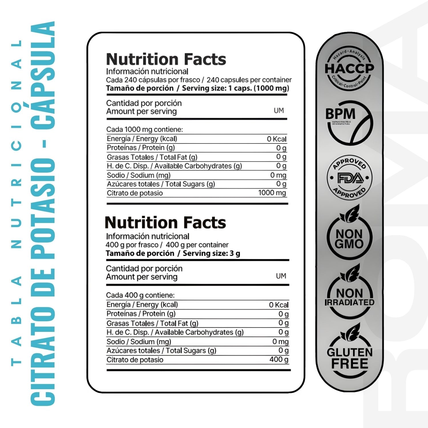CITRATO DE POTASIO 120 CÁPSULAS EDENIS HEALTH
