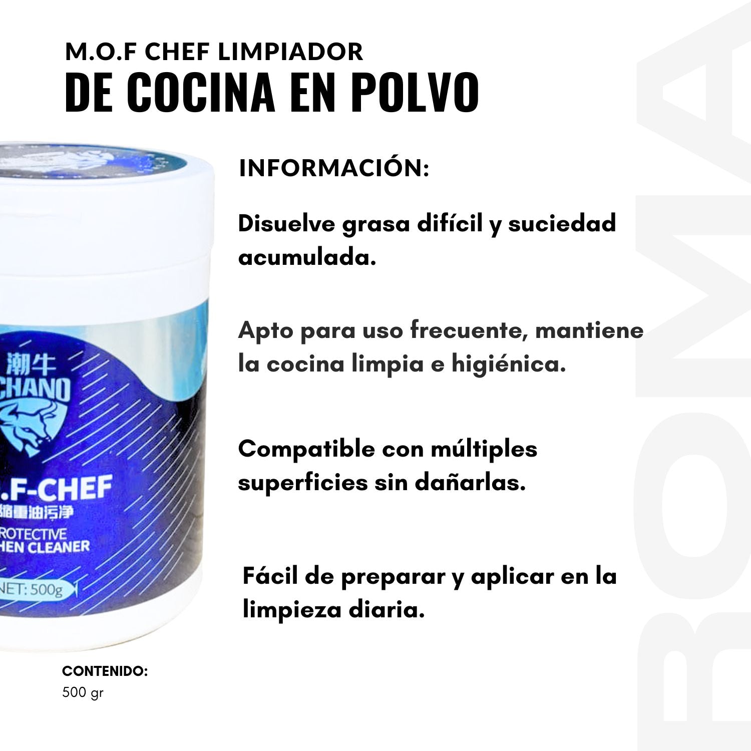 CHANO CHEF LIMPIADOR DE COCINA EN POLVO 500G