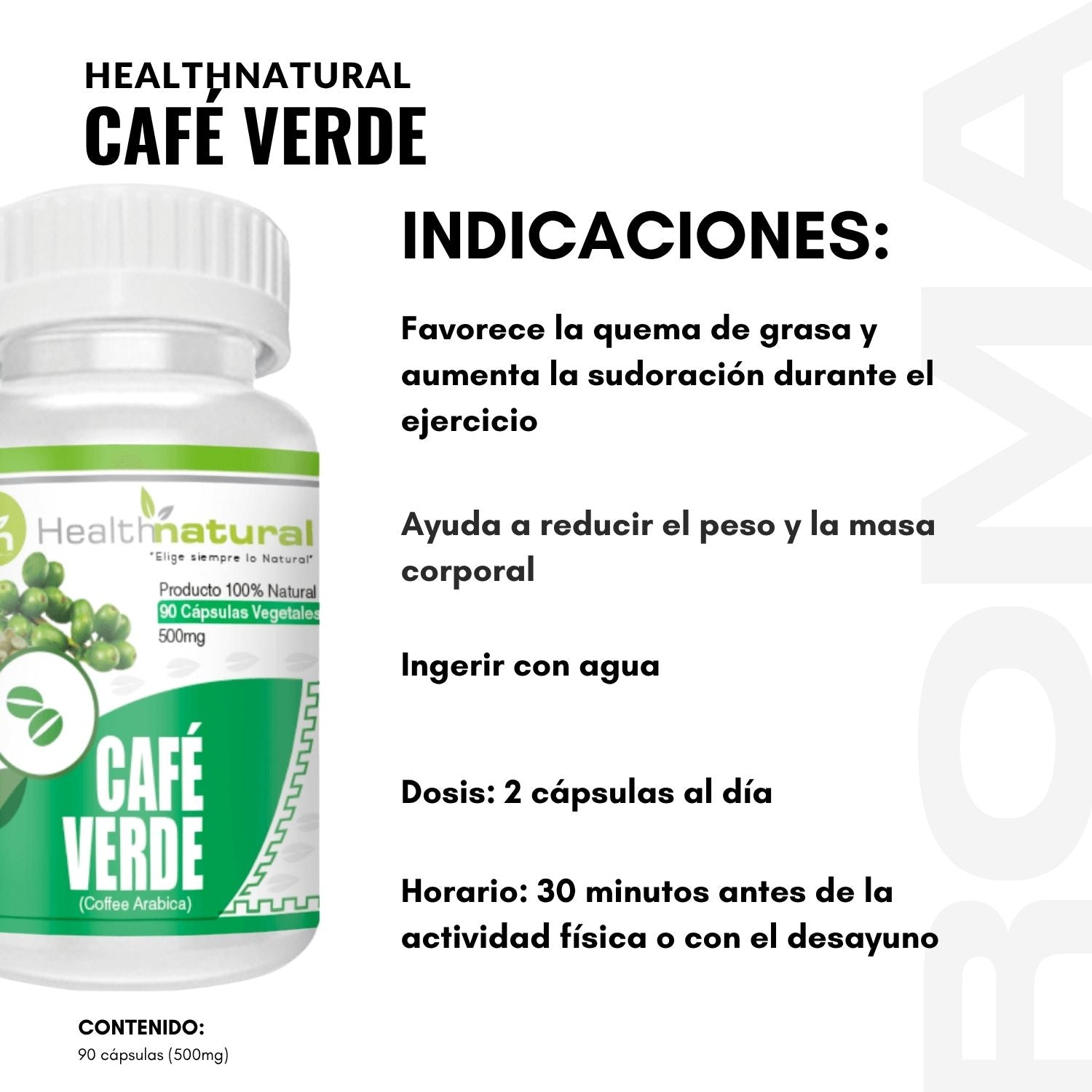 CAFÉ VERDE HEALTHNATURAL 500MG