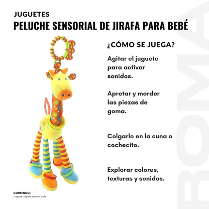 PELUCHE SENSORIAL DE JIRAFA PARA BEBÉ