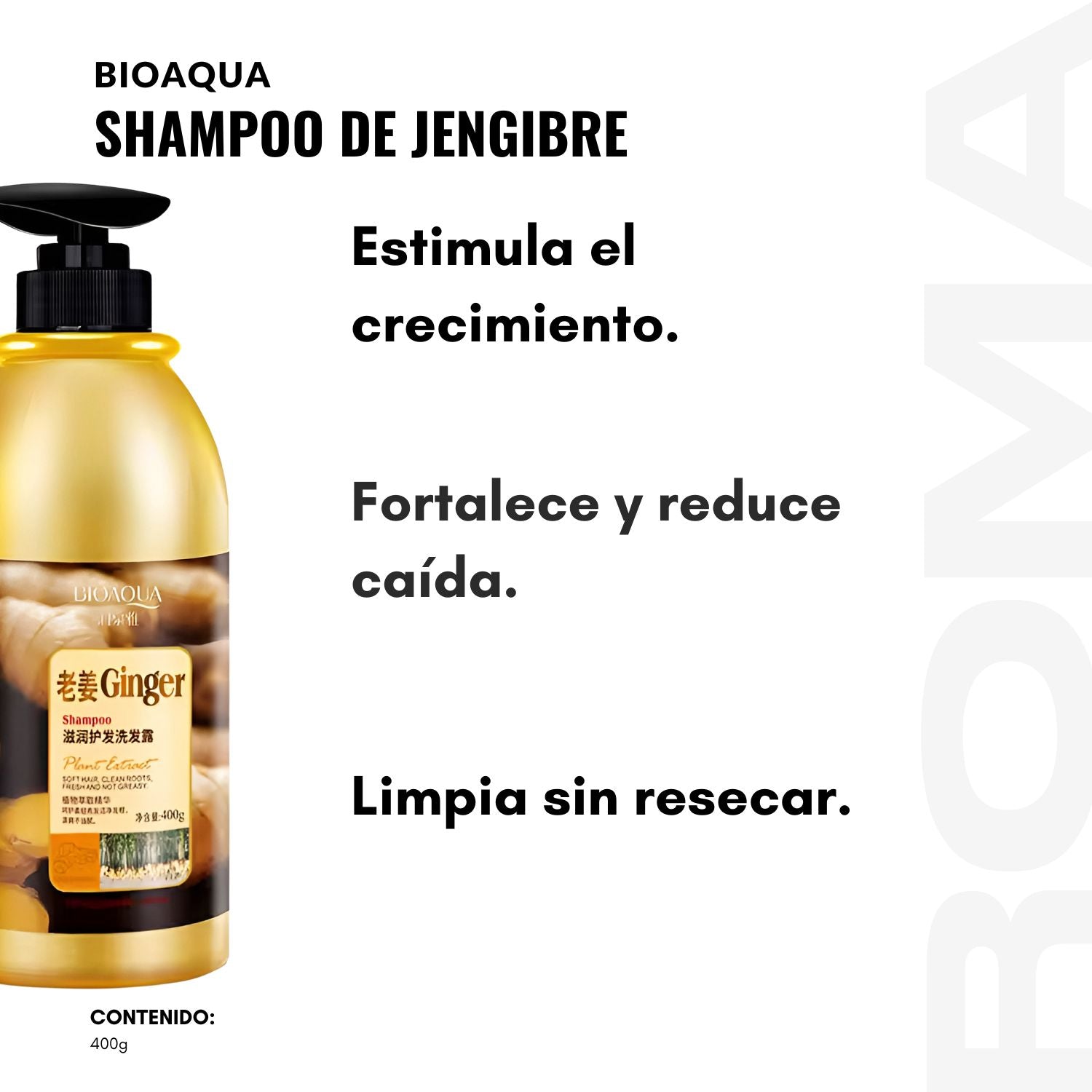SHAMPOO DE JENGIBRE BIOAQUA 400ML