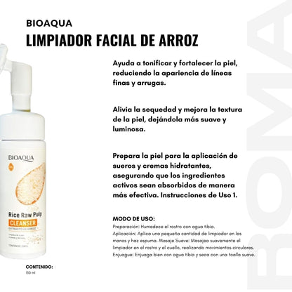LIMPIADOR FACIAL DE ARROZ BIOAQUA 150ML